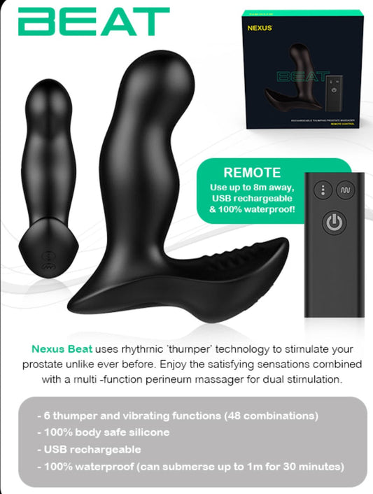 Nexus BEAT Rechargeable Thumping Remote Control Prostate Massager (Limted Period Sale)