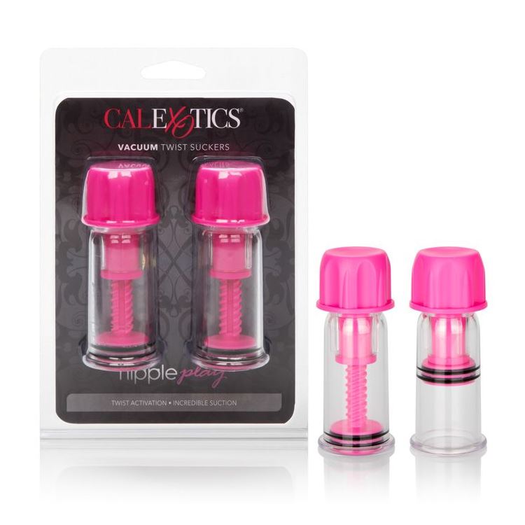 Nipple Play Vacuum Twist Suckers Black or Pink