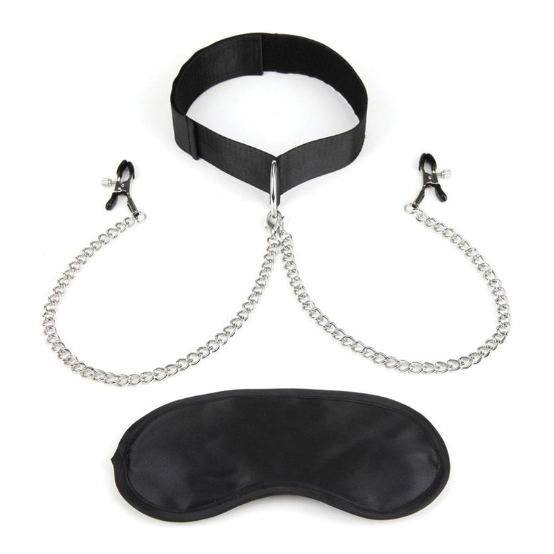 Lux Fetish Collar and Nipple Clamps