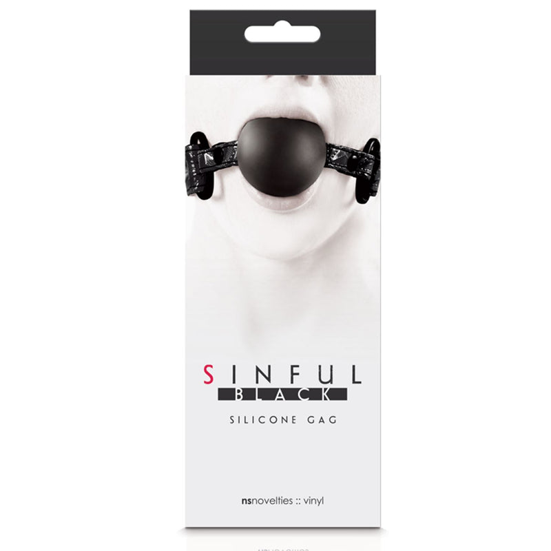 NS Novelties Sinful Ball Gag Soft Silicone Black