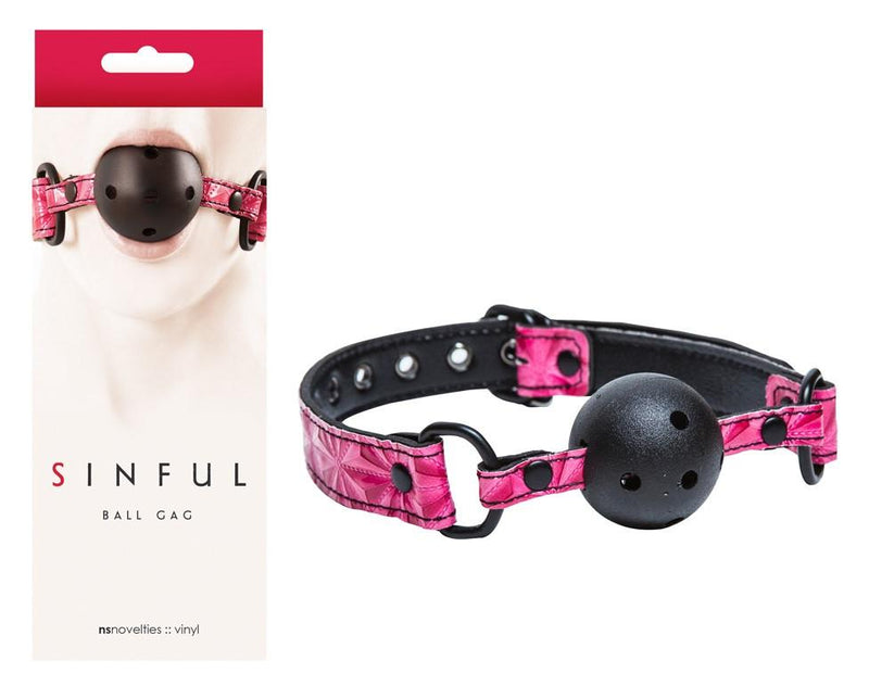 NS Novelties Sinful Vinyl Ball Gag Breathable