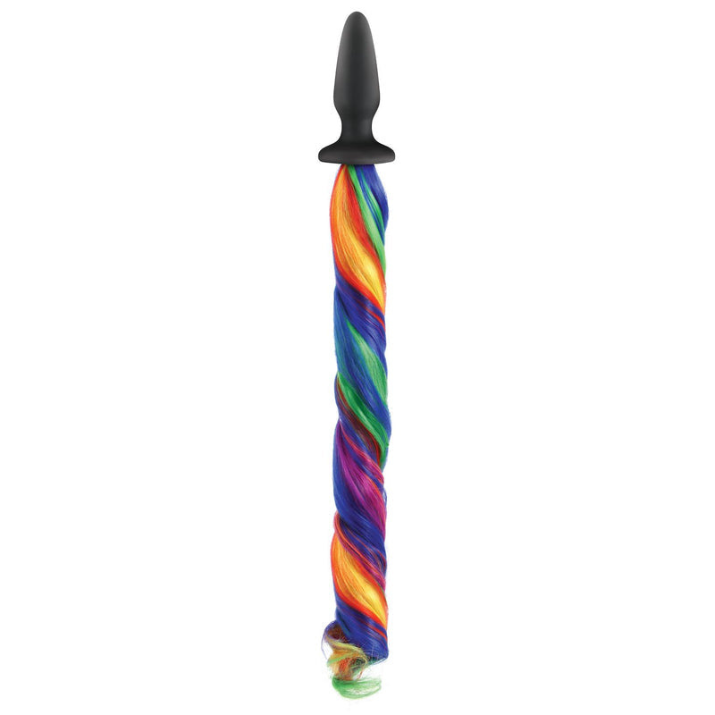 NS Novelties Unicorn Tails Silicone Butt Plug Rainbow or Pink