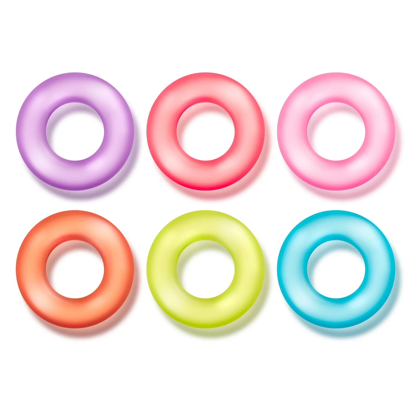 Blush Play With Me King of the Ring Cockring (6-Pack Assorted Colors)
