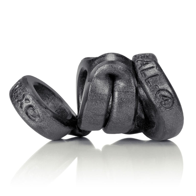 Oxballs 4-Ball Cock Ring With 3-Attached Ball Rings OX-1079