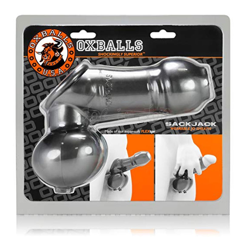Oxballs Sackjack Wearable Jack-Off Sheath Sheath Clear Frost or Steel