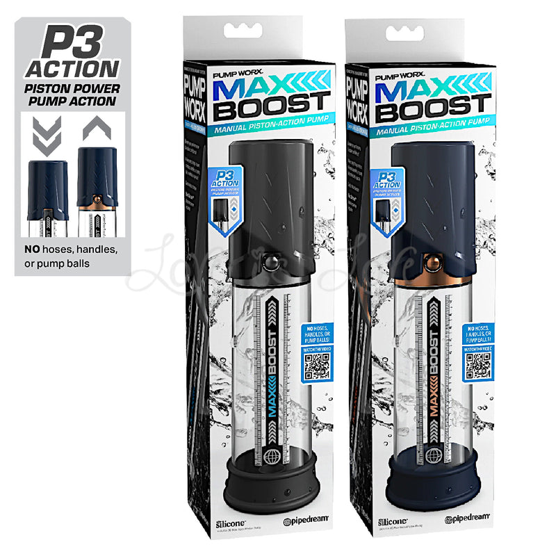 Pump Worx Max Boost Piston-Action Power Pump Black or Blue (Could Fill
