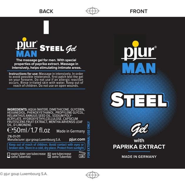 Pjur Man STEEL Gel 50 ML 1.7 FL OZ (New Packaging)