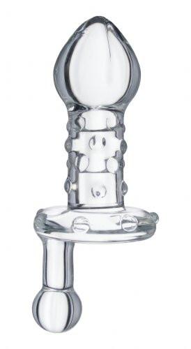 Prisms Erotic Glass Lila Nubbed Rotator Glass Plug
