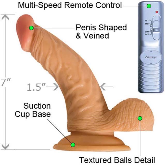 Nasstoys Real Skin All American Whoppers Vibrating 7 Inch Dildo with Balls