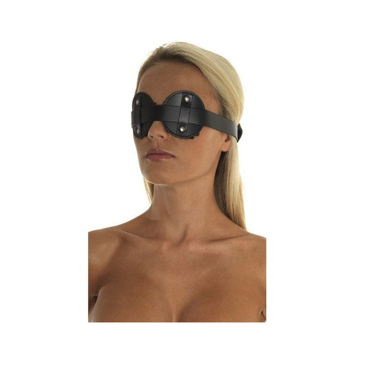 Rimba Leather Blindfold Fur Inside RIM 7574