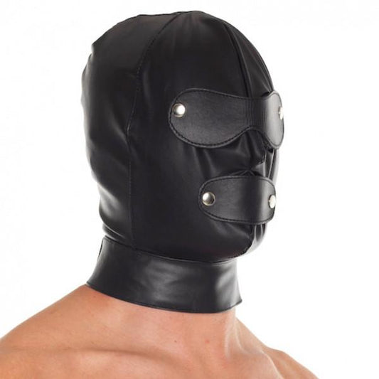Rimba Leather Executioner Hood With Detachable Blinders And Mouth Piece RIM 7577