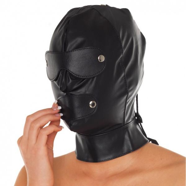 Rimba Leather Executioner Hood With Detachable Blinders And Mouth Piece RIM 7577