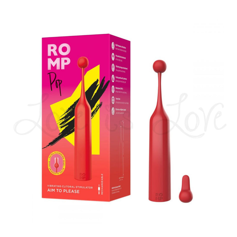 Romp Pop Rechargeable Silicone Clitoral Stimulator And Pinpoint Vibrat