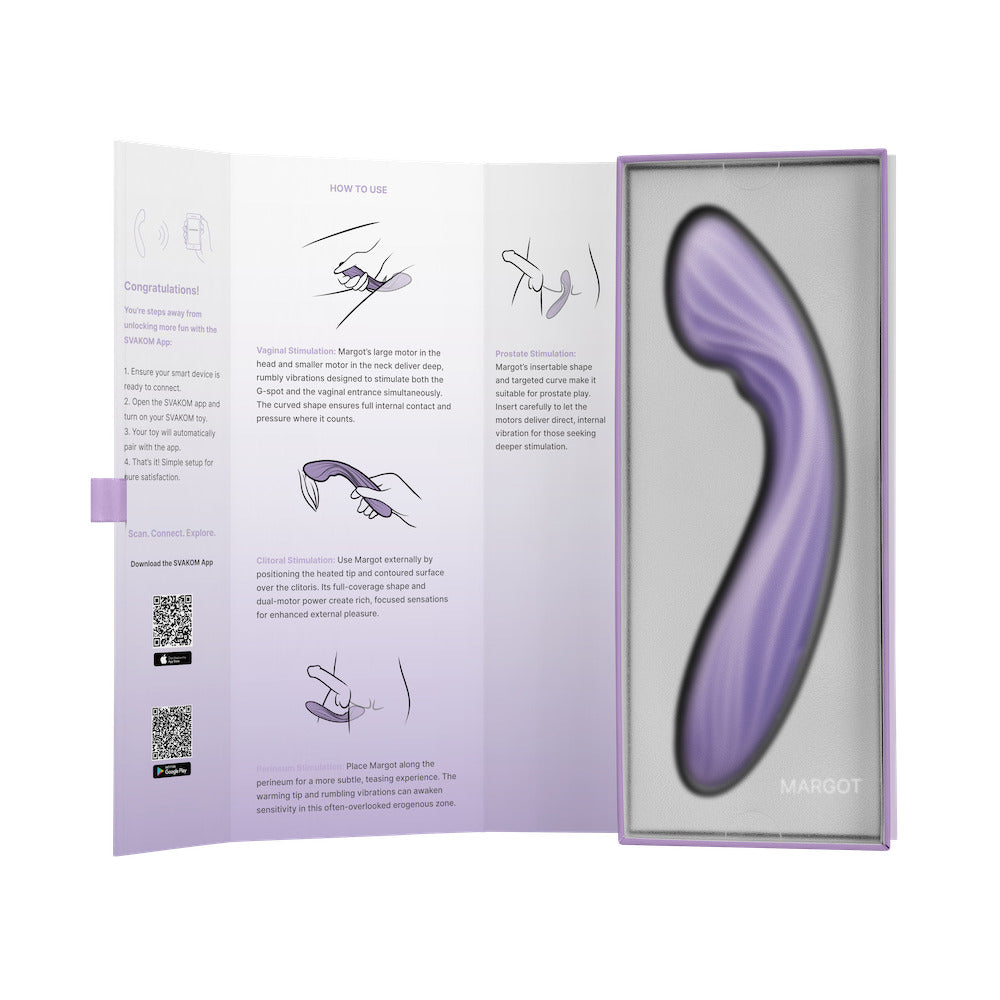 Svakom Margot App-Controlled Heating G-Spot Vibrator Lilac Swirl