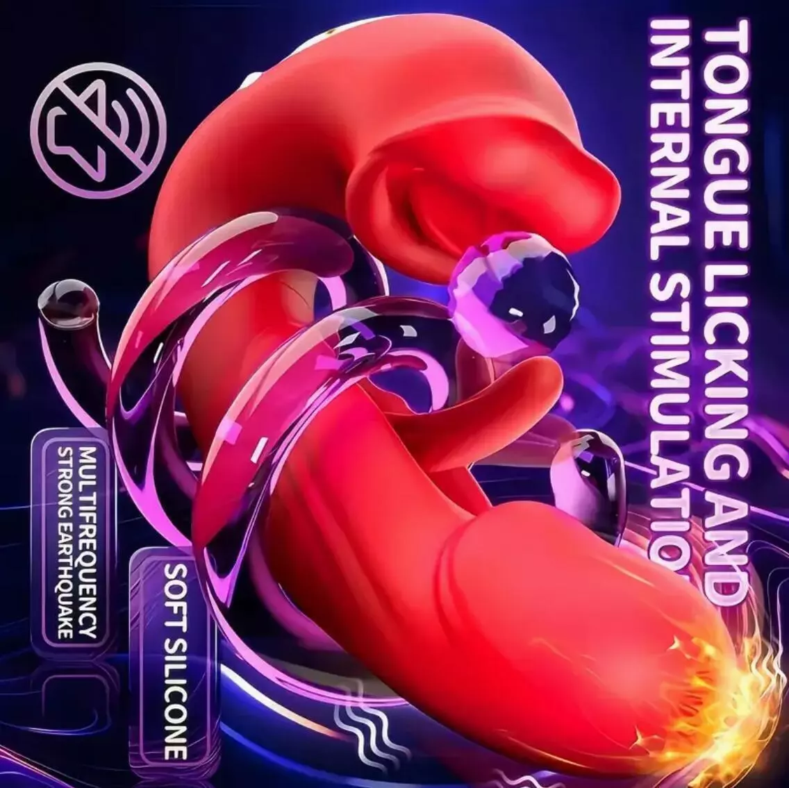 Flickering Lips G-Spot Flicking and Licking Rabbit Vibrator