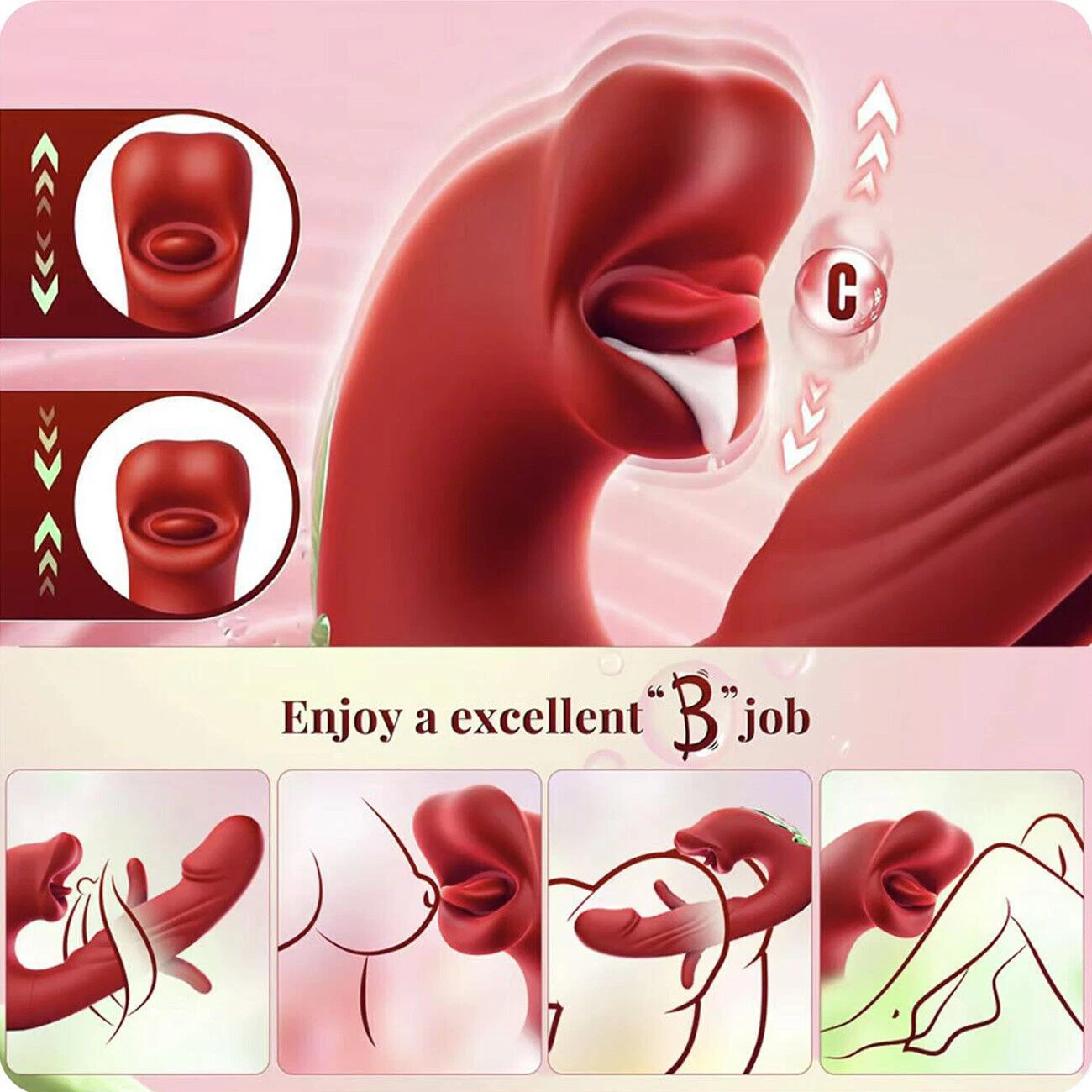 Flickering Lips G-Spot Flicking and Licking Rabbit Vibrator