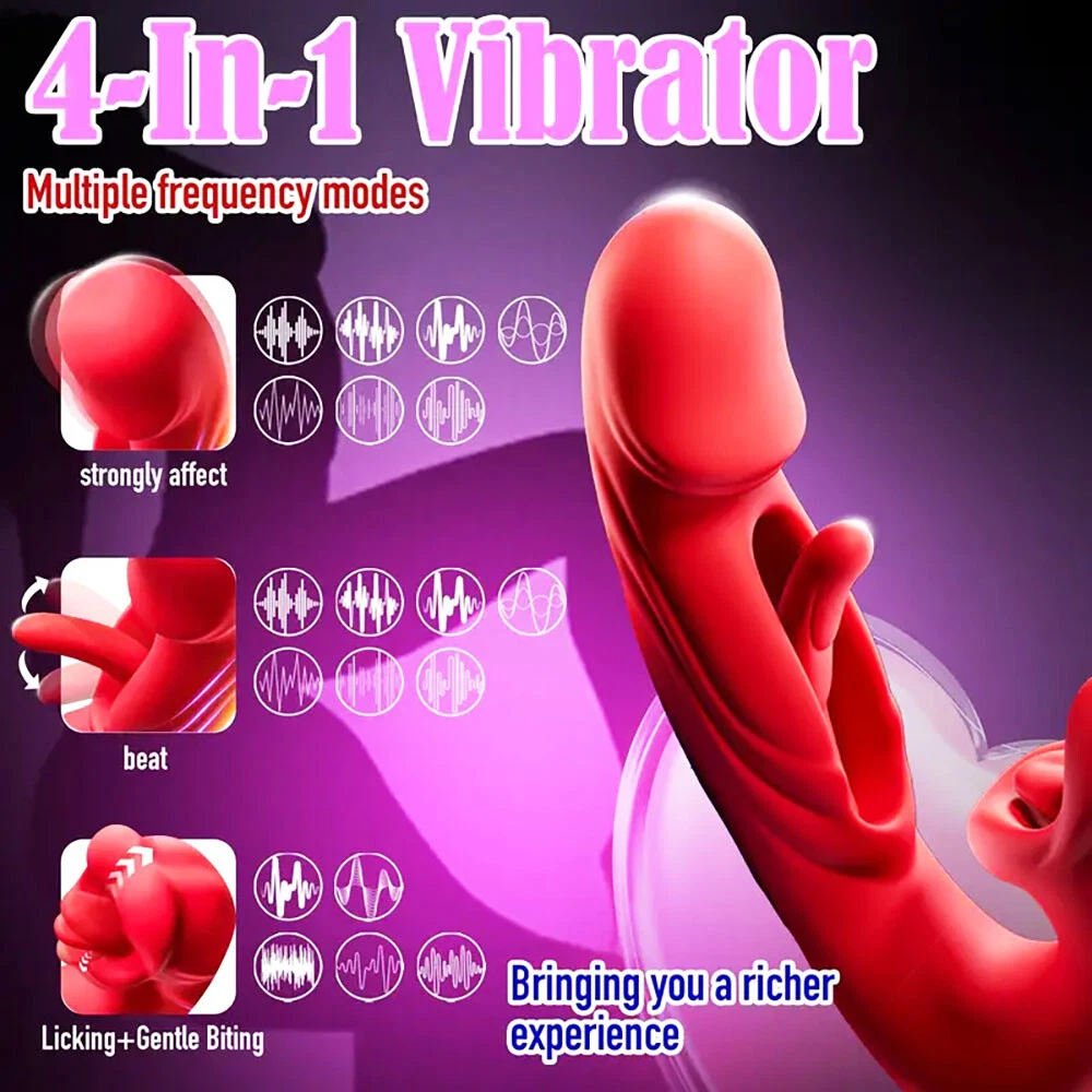 Flickering Lips G-Spot Flicking and Licking Rabbit Vibrator