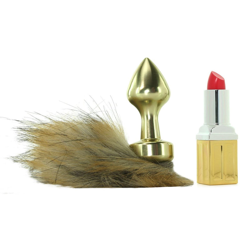 Shots Ouch! Fox Tail Steel Butt Plug Gold or Silver