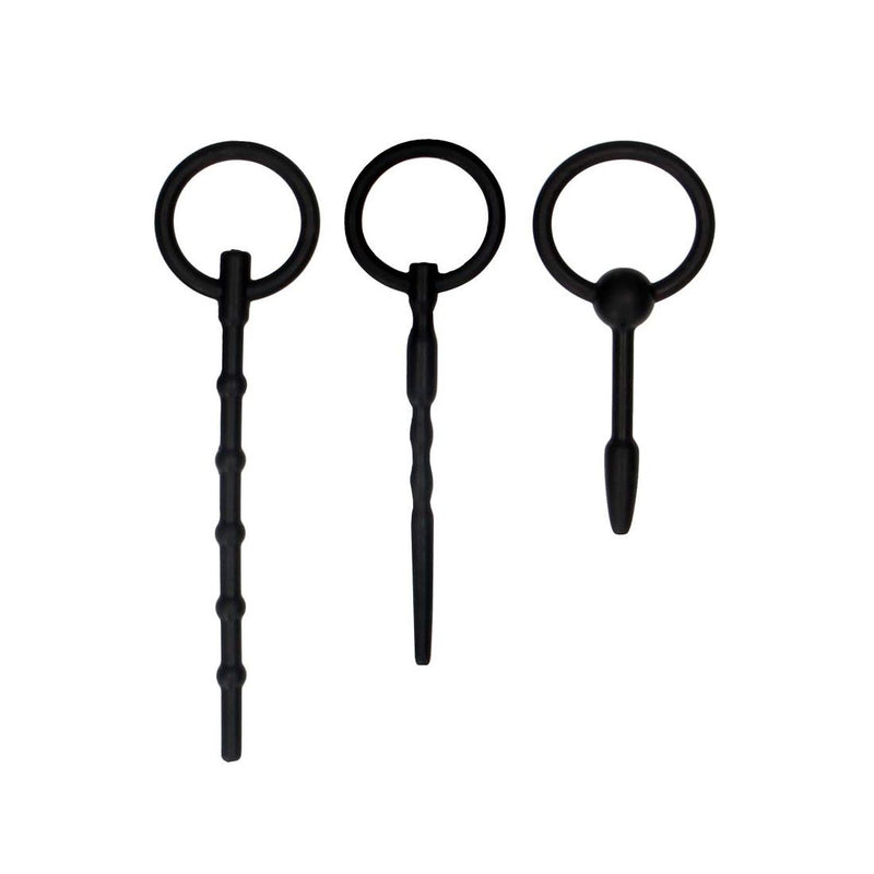 Shots Ouch! Urethral Sounding Silicone Plug Set Black