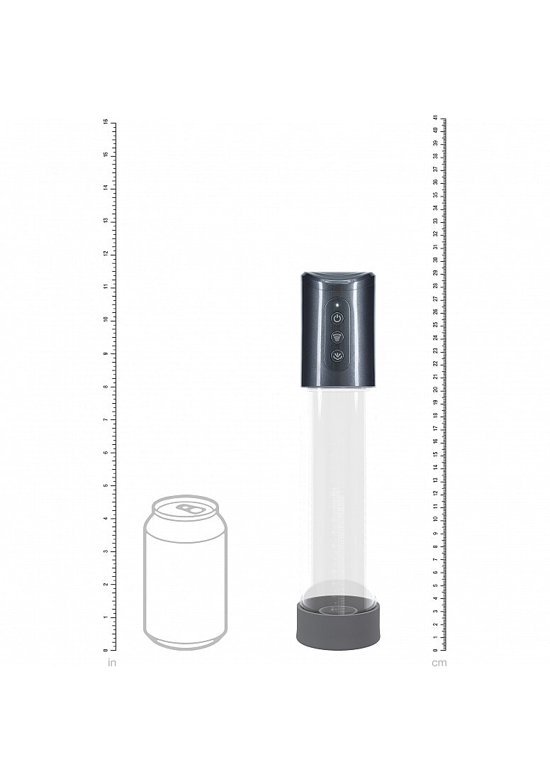 Shots Pumped HyperPump Rechargeable Penis Pump Gun Metal