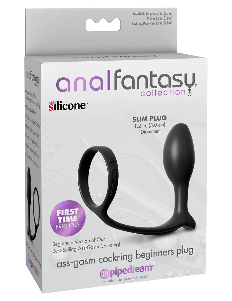 Anal Fantasy Collection Ass-Gasm Cockring Plug Beginner, Medium, Advanced or Vibrating