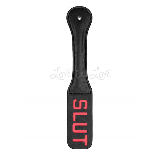 Shots Ouch! Paddle SLUT Black