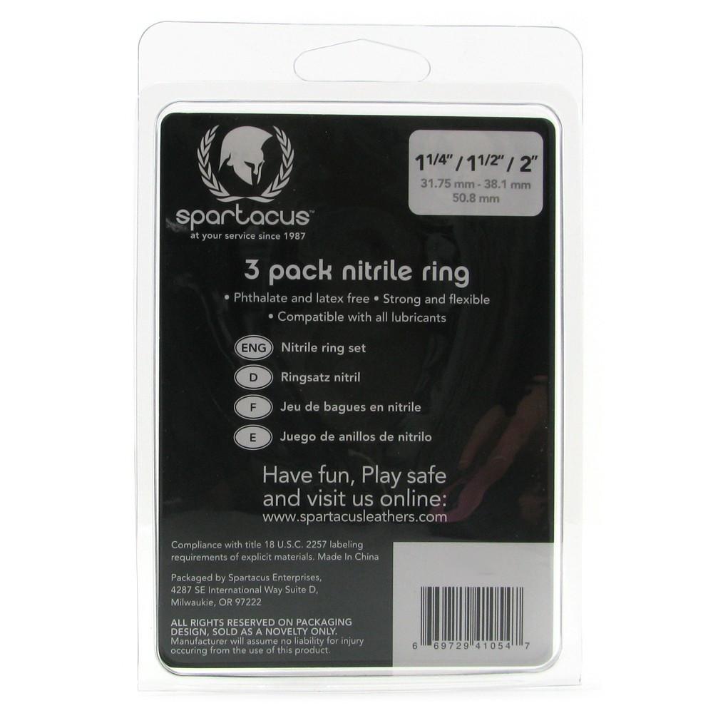Spartacus 3 Pack Nitrile Cock Ring Set  (Made of 100% skin-safe nitrile)