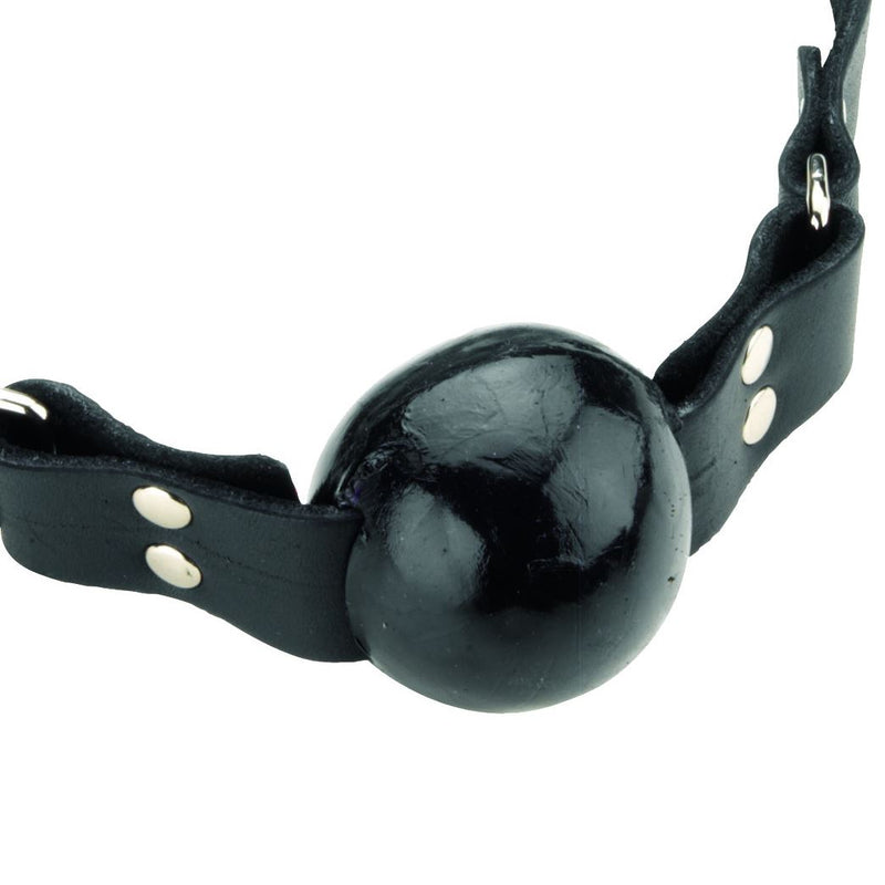 Spartacus Ball Gag Oiltan Leather With Buckle Closure 1.5 Inch Black (Good Reviews)