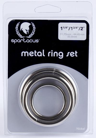 Spartacus Metal Cock Ring Set (3 Sizes 1.25", 1.75", 2")