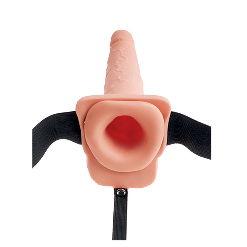 Fetish Fantasy Series Hollow Squirting Strap-On with Balls Flesh 7.5 Inch or 9 Inch