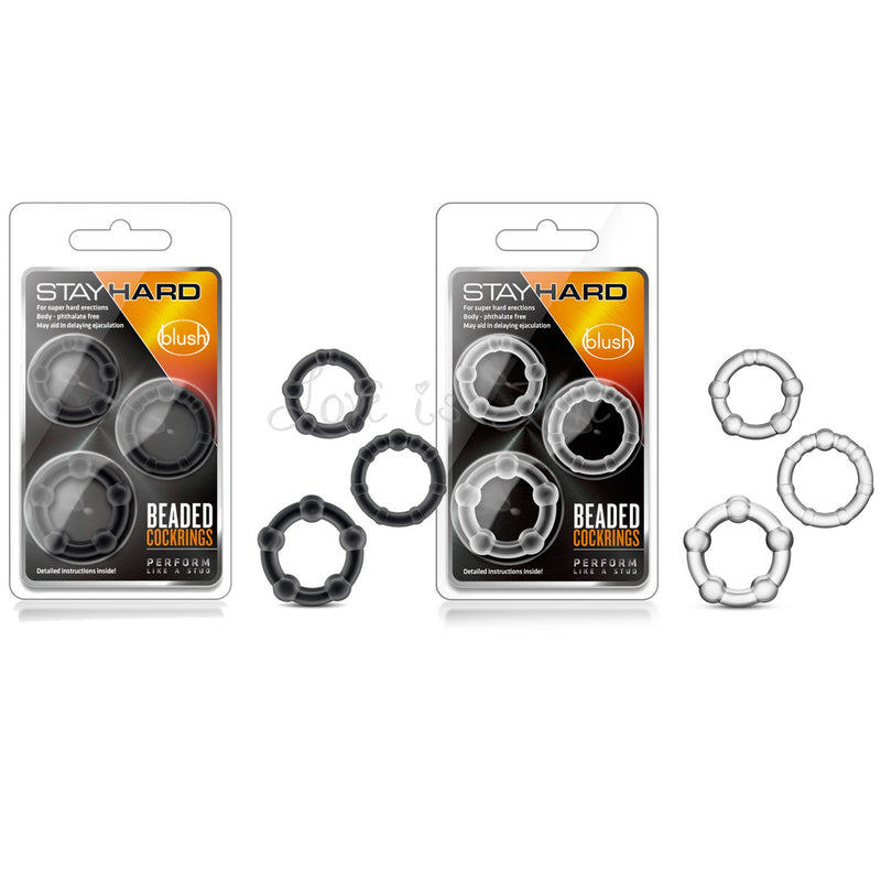 Blush Stay Hard Beaded Cock Rings