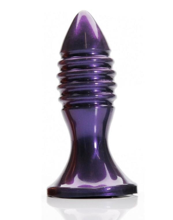 Tantus Zing Ribbed Anal Plug Midnight Purple (without vibrating bullet)