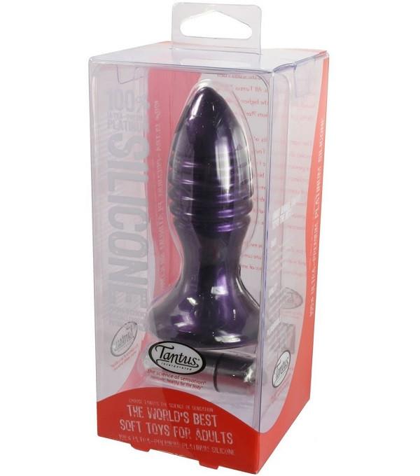Tantus Zing Ribbed Anal Plug Midnight Purple (without vibrating bullet)