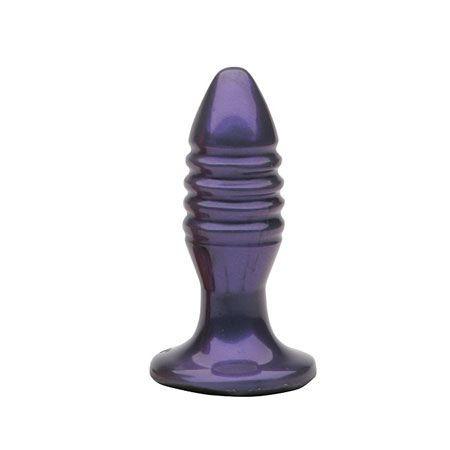 Tantus Zing Ribbed Anal Plug Midnight Purple (without vibrating bullet)