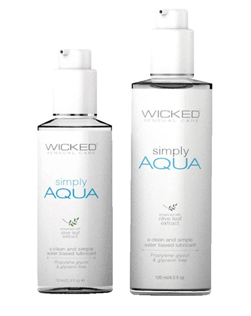 Wicked Sensual Care Simply Aqua Water Based Lubricant 2.3 oz or 4 oz (Propylene Glycol Free)