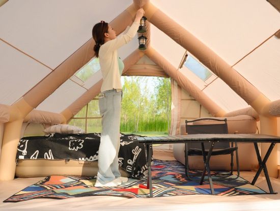 12m² Camping Tent: Waterproof Inflatable, Instant Setup for 5-6 People - Image 2
