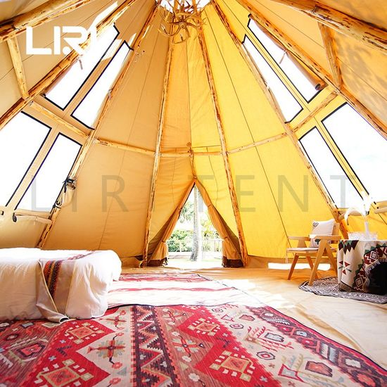Large Luxury Family 8 Person Outdoor Tipi Tent Pyramid Camping Manufacture Tents for Sale - Image 2