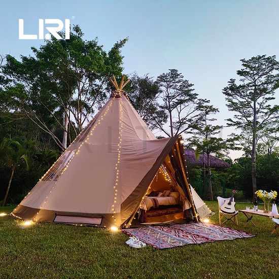 Large Luxury Family 8 Person Outdoor Tipi Tent Pyramid Camping Manufacture Tents for Sale - Image 4