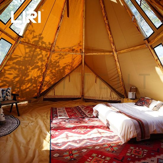Large Luxury Family 8 Person Outdoor Tipi Tent Pyramid Camping Manufacture Tents for Sale - Image 3